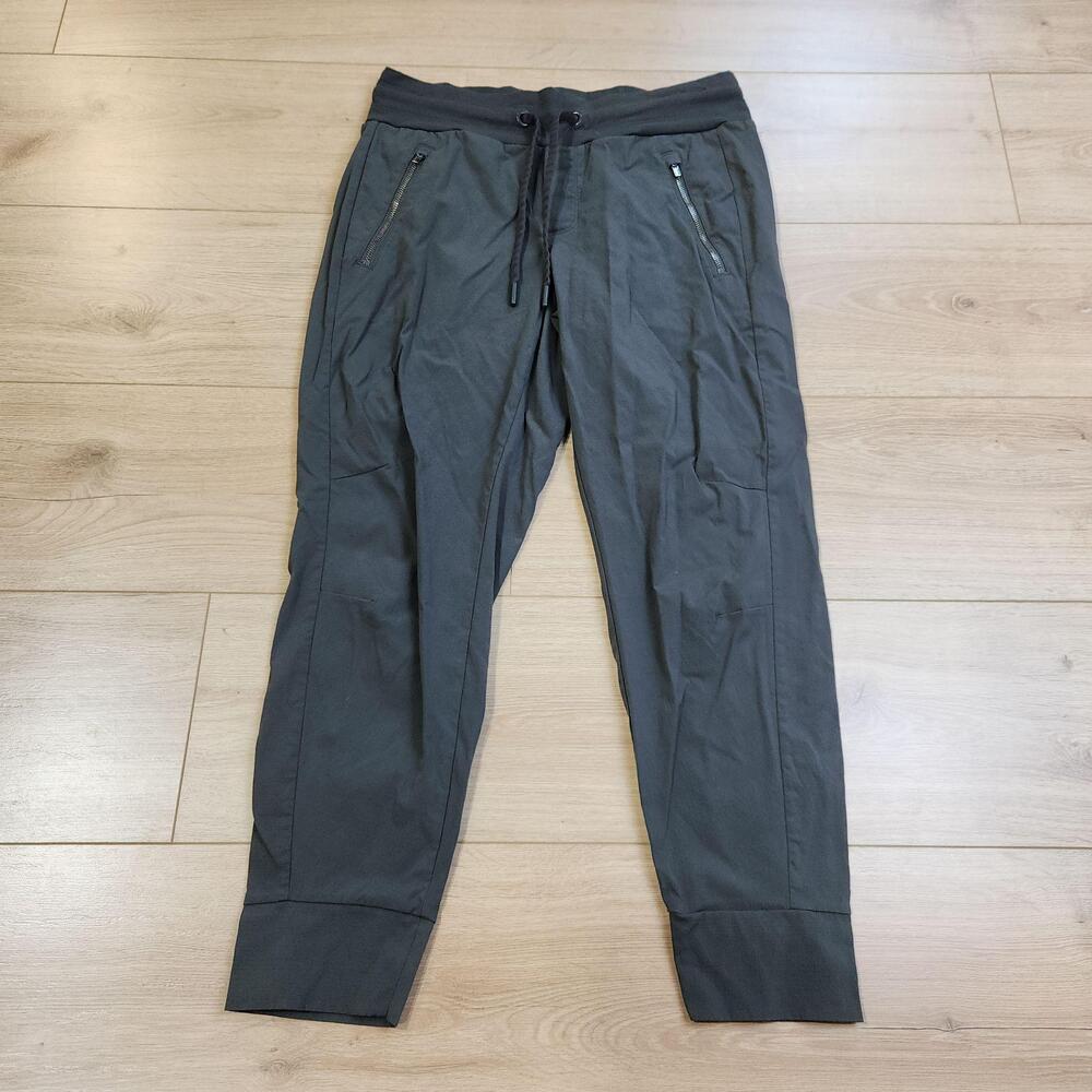 Athleta Trekkie Jogger Pants Womens 4 P Gray Elastic Waist Zip Pockets Stretch